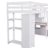 NicBex Twin Size Bunk Bed with Desk Loft Bed Pine Bed Frame with 4 Drawers, 3 Shelves, Storage Stairs and Guardrail, No Box Spring Required - 4 of 4