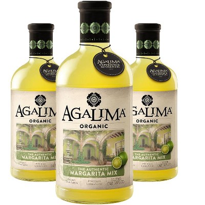 Agalima Organic Authentic Margarita Mix - All Natural, 1 Liter Bottles (18 Fl Oz)  Premium Pressed Lime and Blue Agave Nectar