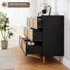 Rattan 7 Drawer Dresser for Bedroom, 53.9"W Wooden Chest of Drawers with Metal Handles, Dresser TV Stand, Clothes Storage Organizer for Bedroom, - 4 of 4