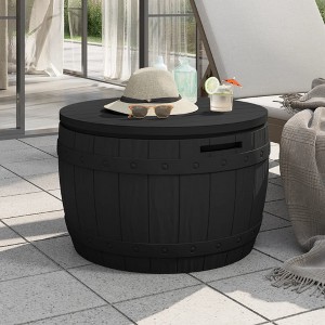 vidaXL 3-in-1 Patio Storage Box Black Polypropylene - 1 of 4