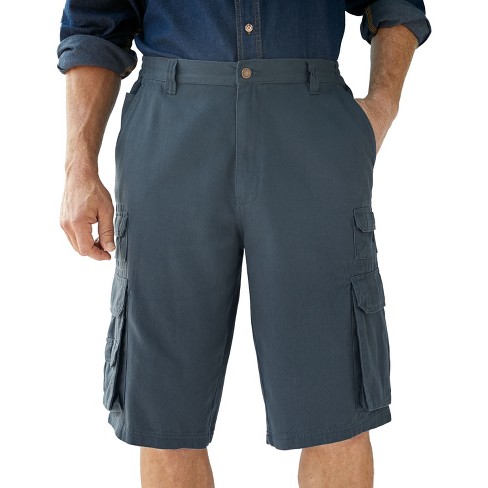Boulder Creek by Kingsize Men's Big & Tall 12 Side-Elastic Stacked Cargo Pocket Shorts