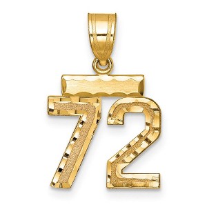 Black Bow Jewelry 14k Yellow Gold, Varsity Collection, Small D/C Pendant Number 72 - 1 of 3