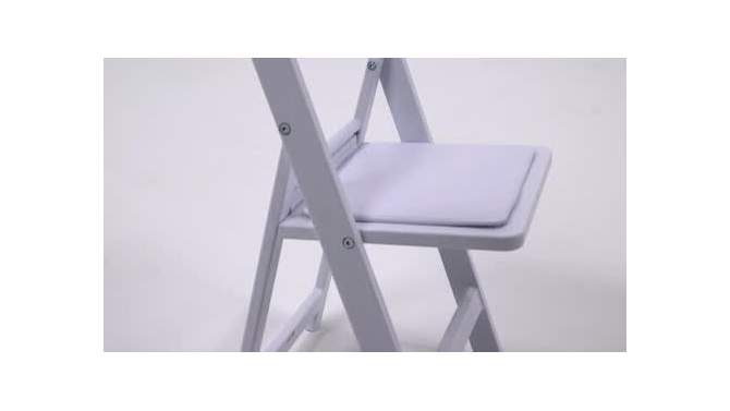 Emma and Oliver 10 Pack Kids White Resin Folding Event Party Chair with Vinyl Padded Seat, 2 of 13, play video