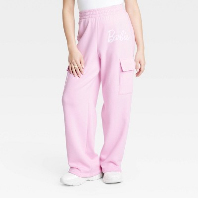 Women's Barbie Cargo Graphic Relaxed Lounge Pants - Pink : Target