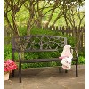 Evergreen Tree of Life Metal Garden Bench - Black - 3 of 3