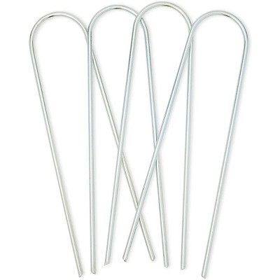 Okuna Outpost 8 Pack U Shaped Galvanized Steel Wind Stakes & Anchors for Trampolines, 11.8 in