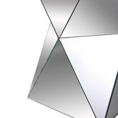 Elegant Mirrored Glass Pedestal Table with Tapered Design