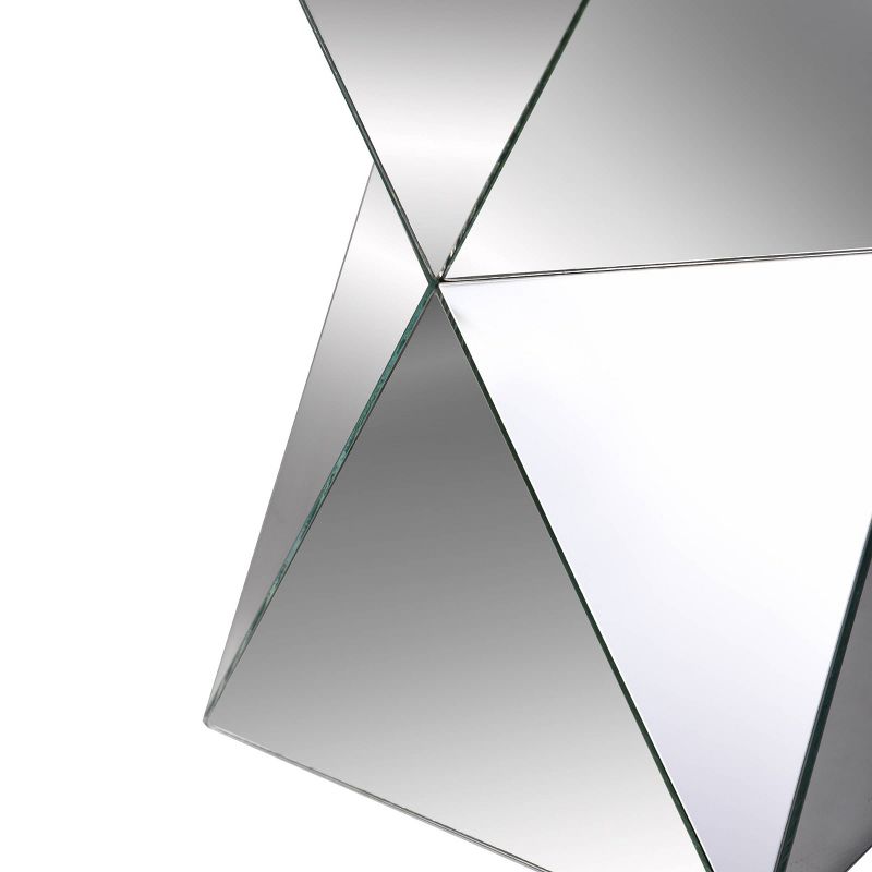 Mirrored Pedestal Table Silver - Stylecraft, 6 of 9
