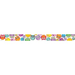 CARSON-DELLOSA 36" x 3" Straight Colorful Owls Borders 12 Strips (108176) - 1 of 1