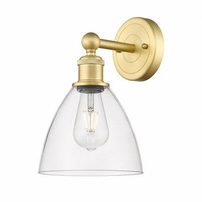Bristol Glass - 1 Light Wall Sconce In Industrial Style-12 Inches Tall and 7.5 Inches Wide