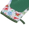 Unique Bargains Oven Mitts Christmas Patchwork Oven Glove Hand Wash Only Silicone Cotton Cloth Green 10.63"×7.09" 1 Pcs - 3 of 4