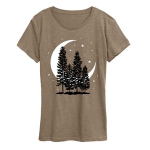 Women's - Instant Message - Crescent Moon Trees Short Sleeve Graphic T-Shirt - 1 of 4