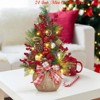 Home 24 Inch Mini Christmas Tree - Christmas Decorations 20 Lights, 8 Modes Small Artificial Tabletop Xmas Tree with Red Berries Ornaments - 4 of 4