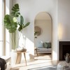 64 Inch Arched Right Angle Floor Standing Full-Length Mirror, Wall Mirror with Bracket Aluminum Alloy Thin Frame - 2 of 4