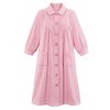 Collections Etc Plush Fleece Button Front Robe with Pockets, Collar - 2 of 4