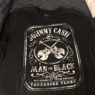 Men's Johnny Cash Man In Black Short Sleeve Graphic T-shirt - Charcoal ...