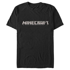 Men's Minecraft Classic Logo Black T-Shirt - 1 of 4