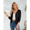 Coolmee Women's Cropped Cardigan 3/4 Sleeve Lightweight Crochet Shrug Hollowed Out Knit Sweater Tops - 4 of 4