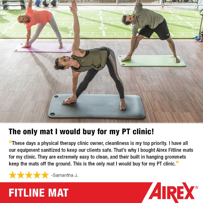 AIREX Fitline Premium Exercise Mat - Home Workout Mat for Rehabilitation, Strength Training, Water Aerobics, Exercise, Fitness, 3 of 6