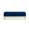 PAGED 58.6 Inch Storage Ottoman Bench Modern Button Tufted Velvet Bench with Metal Base for Living Room, Bedroom, Entryway - 4 of 4