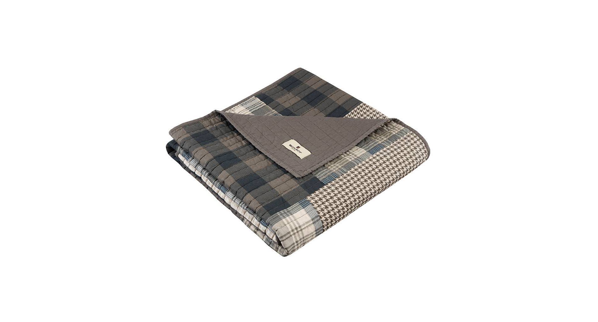 Woolrich 50"x70" Winter Plains 100% Cotton All Season Throw Blanket Taupe: Cotton Soft, Reversible, Machine Washable