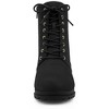 BLISSFUL STEP Women's Round Toe Lace Up Chunky Heel Combat Boots - 3 of 4