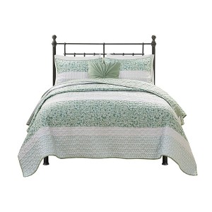 Gracie Mills Glenn Coastal Breeze 5-Piece Seersucker Comforter Ensemble with Coordinating Throw Pillows - 1 of 4