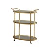 Vynxaria Bar Serving Carts, Gold Finish with Glass and Mirror Shelves, 32.25"W x 16"D x 36"H - 4 of 4