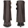 BLISSFUL STEP Women's Pointed Toe Mid Calf Fold Over Buckle Stiletto Heel Boots - 2 of 4
