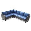 Buenhomino 6-Seater Outdoor Sectional Sofa L Shaped Couch Patio Conversation Furniture Set, Wicker Patio Sectional Sofa with Removable Cushion - 2 of 4