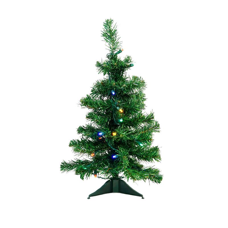 Northlight 2' Pre-Lit Medium Mixed Classic Pine Artificial Christmas Tree - Multicolor LED Lights, 1 of 5