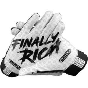 Battle Sports Finally Rich Adult Football Receiver Gloves - Black/White - 1 of 4