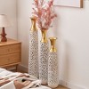 Angel Sar 3-Piece Metal Floor Vases with Irregular Geometric Hollow Design, Large Flower Vase - 2 of 4