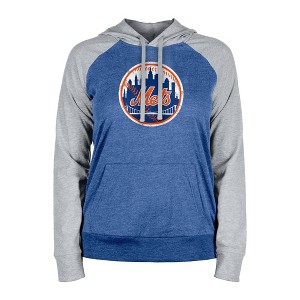 MLB New York Mets Women's Lightweight Bi-Blend Hooded Sweatshirt - 1 of 4