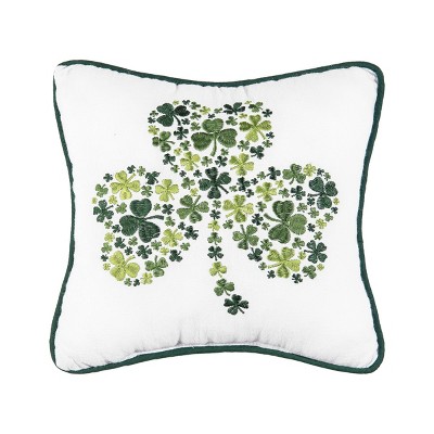 C&F Home 10" x 10" Irish Shamrock Embroidered Throw Pillow St. Patrick's Day Themed