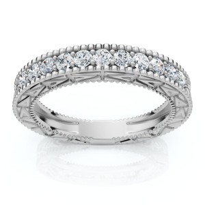 Pompeii3 1/3Ct Diamond Stackable Anniversary Wedding Ring 14k Gold or Platinum Lab Created - 1 of 4
