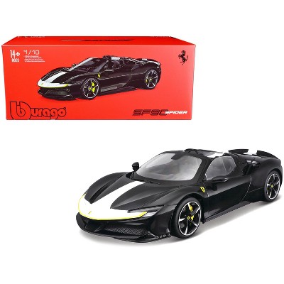 Ferrari SF90 Spider Assetto Fiorano Black Metallic with White Stripes  