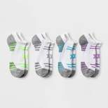 Women's Stripe Cushioned 4pk No Show Athletic Socks - All in Motion™ 4-10