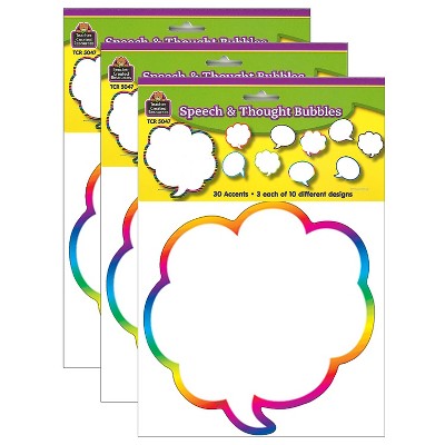 Teacher Created Resources Speech/Thought Bubbles Accents 30 Per Pack 3 Packs (TCR5047-3)