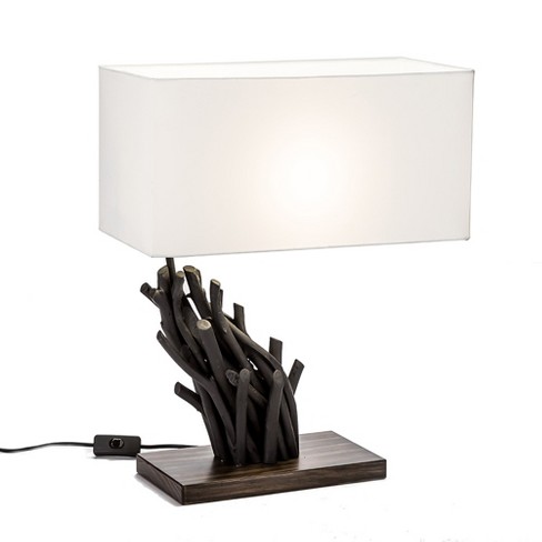 Modern Home Angled Driftwood Nautical Wooden Table Lamp - Blackwood - image 1 of 4