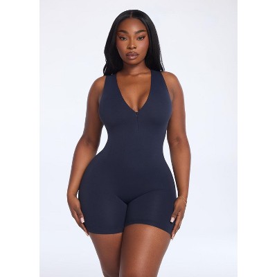 She's Waisted Women's SnatchedKnit Zip Romper