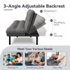 Dyonery 71" Convertible Futon Sofa Bed,Modern Linen Futon Couch with Detachable Cushion,Adjustable Backrest & Armrest - 3 of 4
