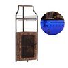 Corner Wine Rack, with Detachable Wine Rack, Bar Cabinet with Glass Holder, Small Sideboard and Buffet Cabinet with Mesh Door - 3 of 4