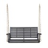 Gulches Classic Acacia Wood Porch Swing 49.5" Wide, 800lbs Capacity, Slatted Design with 8ft Chains, Hand-Crafted Finish for Garden/Deck/Patio - 4 of 4