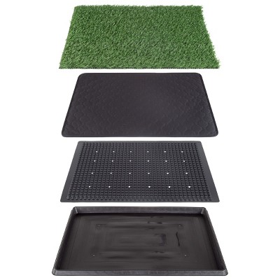 Medium Artificial Grass Puppy Pee Pad with Tray Set