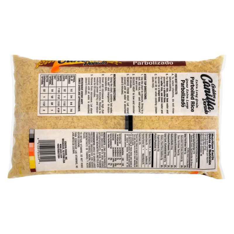 Goya Canilla Golden Dorado Parboiled Long Grain Microwavable Rice - 5lbs, 2 of 4