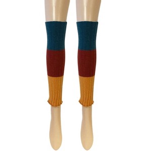 Wrapables Women's Tri-Colored Ribbed Leg Warmers - 1 of 4