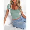 Clearlove Women's Long Sleeve Shirts Scoop Neck Ribbed Knit Tops Slim Fitted Casual Basic Blouses. - 4 of 4