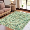 Insect Botanical Washable Rugs for Living Room Non Slip Low Pile Modern Floral Printed Accent Rug Stain Resistant Indoor Carpet - 4 of 4