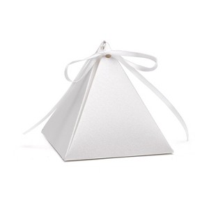 Hortense B. Hewitt Pyramid Favor Box White Shimmer 25 Pack (54880ST) - 1 of 1
